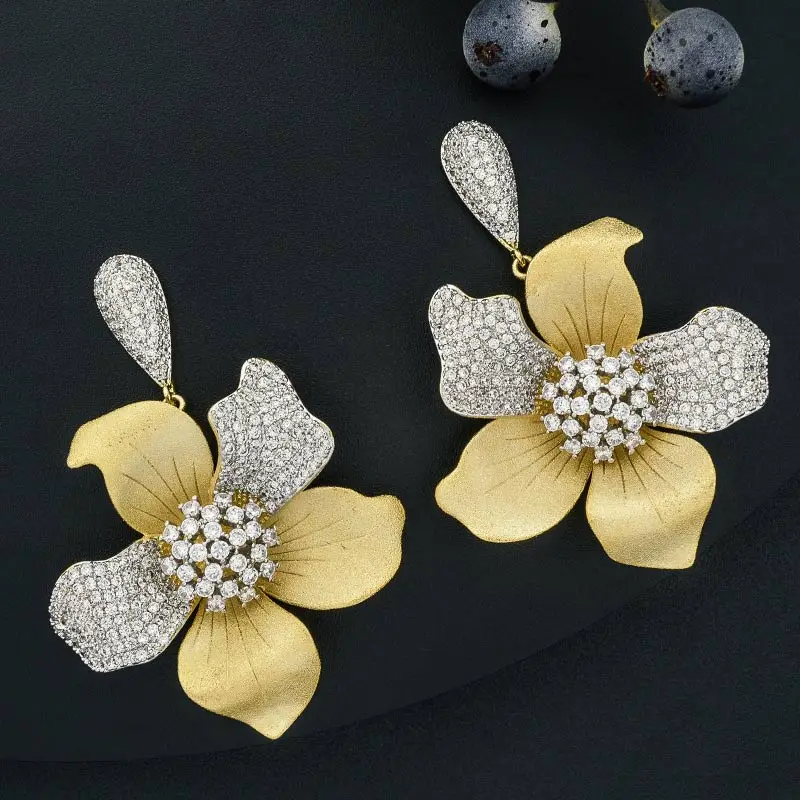 ModemAngel яркий цветок бум модные серьги медные женские обручальные Свадебная