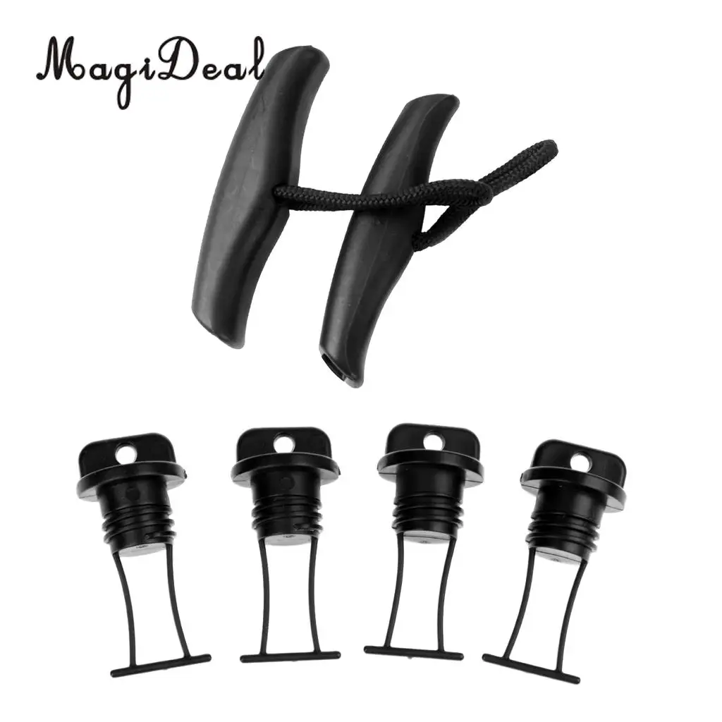 MagiDeal 2 шт. нейлоновая Рычажная ручка для Каяка с веревкой 4 пластиковых сливной