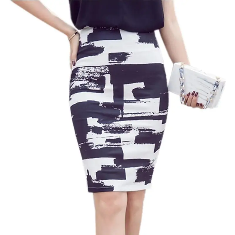 Женская юбка карандаш с высокой талией принтом|print pencil skirt|pencil skirtwaist skirt |