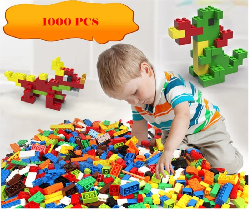 500-1000 шт Строительные блоки DIY креативные строительные кирпичики город Блоки строительные игрушки Brinquedos игрушки для детей подарок