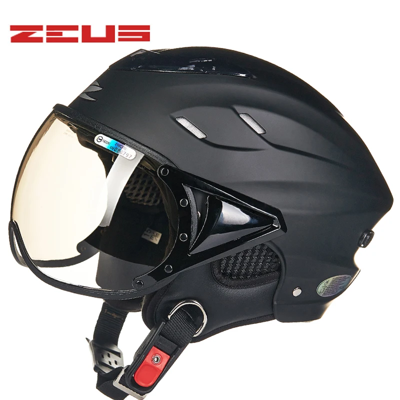 New Casco Casque Golden ZEUS Motorcycle Scooter Summer Half Helmets Ultra Anti-UV Breathable Motobiker Capacete De Moto