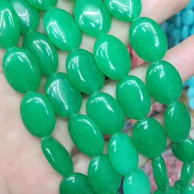 green jade Разноцветные каменные бусины, цинковый сплав, Плоская овальная форма, буфами на рукавах гладкая Форма 13x18 мм для DIY расходных материалов для изготовления ювелирных изделий из сердолика тигровый глаз говлита и т. д - Цвет: green jade