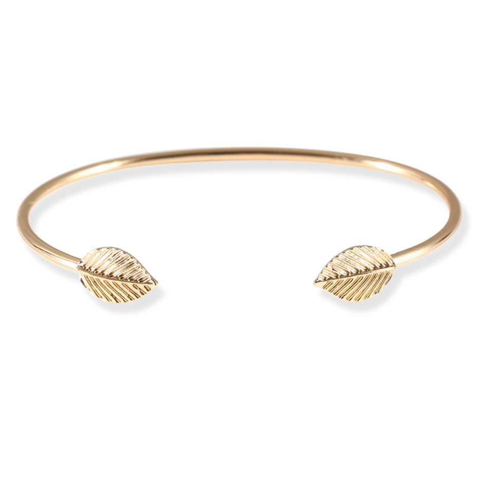 EVERLEAD Bangle Set Fashion Knot simple personality leaf open bracelet fashion bangle Simple Leaf | Украшения и аксессуары