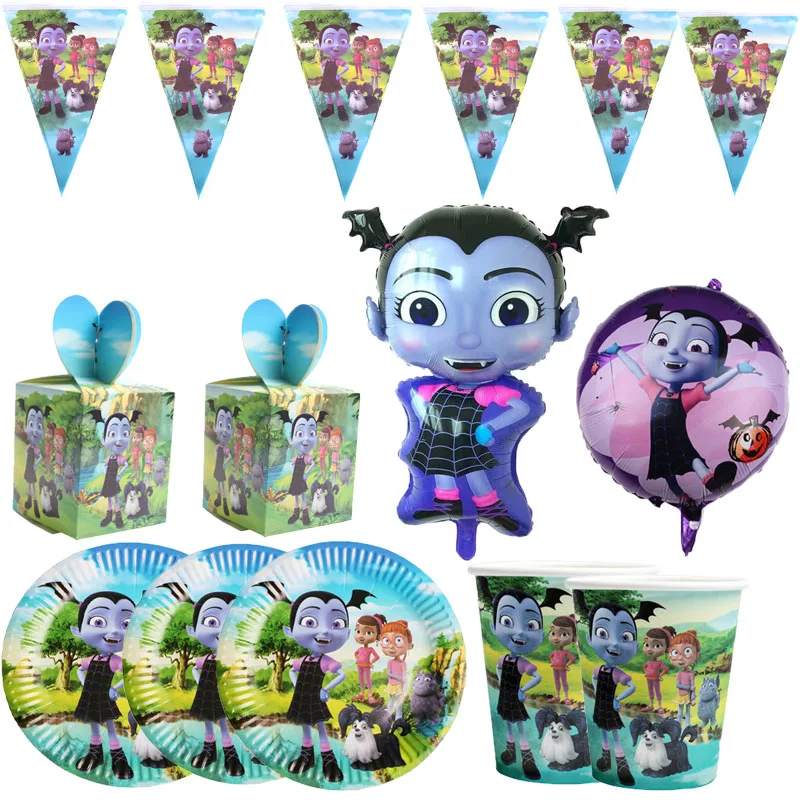 Vampirina, бумажные тарелки и стаканы для девочек, принадлежности для вечеринок на день рождения, одноразовые столовые приборы, свадебные украшения для девочек