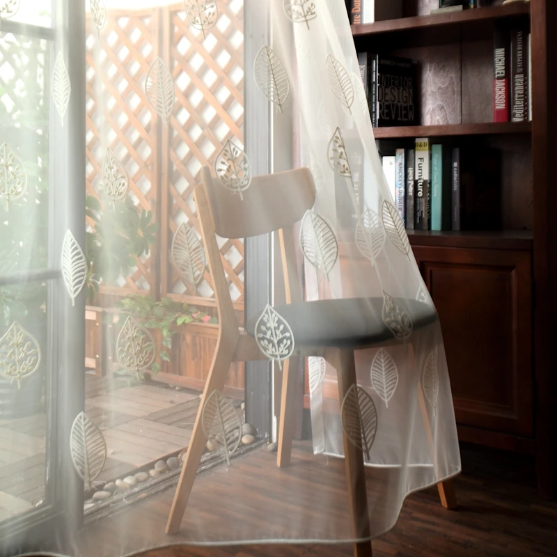 Американская сетчатая занавеска ткань прозрачные жалюзи бежевая вышивка