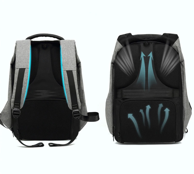 Рюкзак для ноутбука вместительный водонепроницаемый с usb зарядкой мужчин и