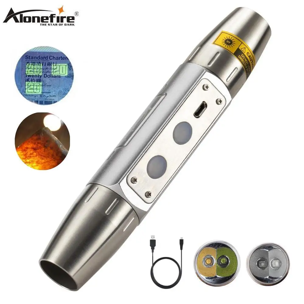 AloneFire SV340 светодиодный фонарь с идентификацией нефрита usb Перезаряжаемый
