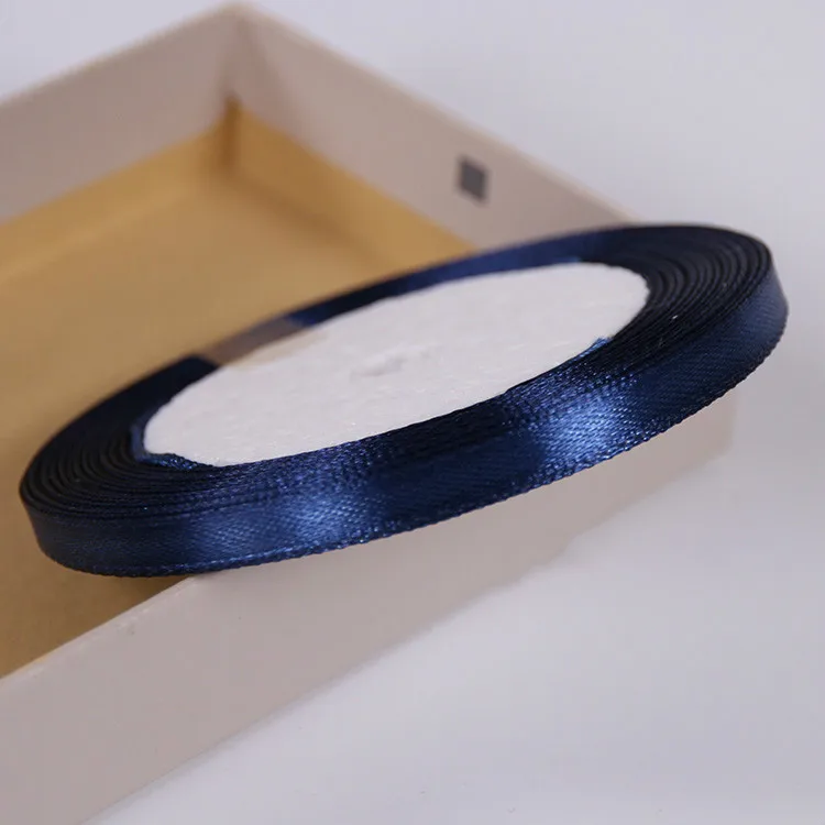 geinne 6mm-50mm wide 25 yards/roll navy blue Single Face Satin Ribbon Wholesale Gift Wrapping Christmas ribbons | Дом и сад