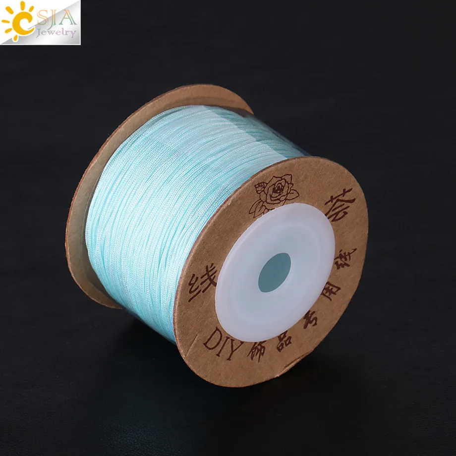 E CSJA, 90 м, 17 цветов, нейлоновый шнур для ювелирных изделий, браслет, ожерелье, плетеная нить, сделай сам, для изготовления ниток, для женщин и мужчин, аксессуары F363 - Цвет: E