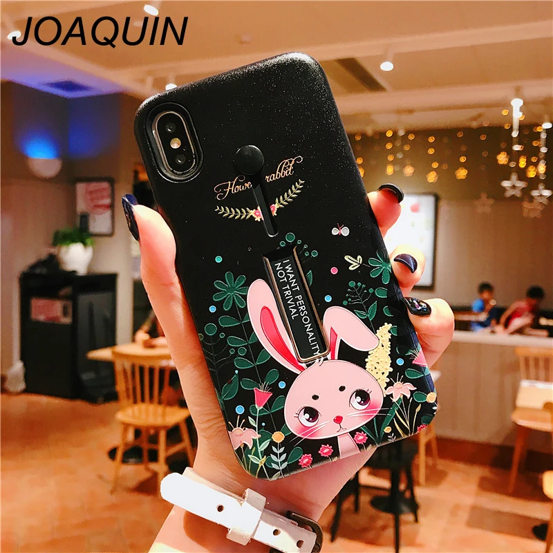 Фламинго чехол для iphone X 8 6 S 6/7 плюс Soft задняя крышка Скрытая кольцо чехлы XR XS max