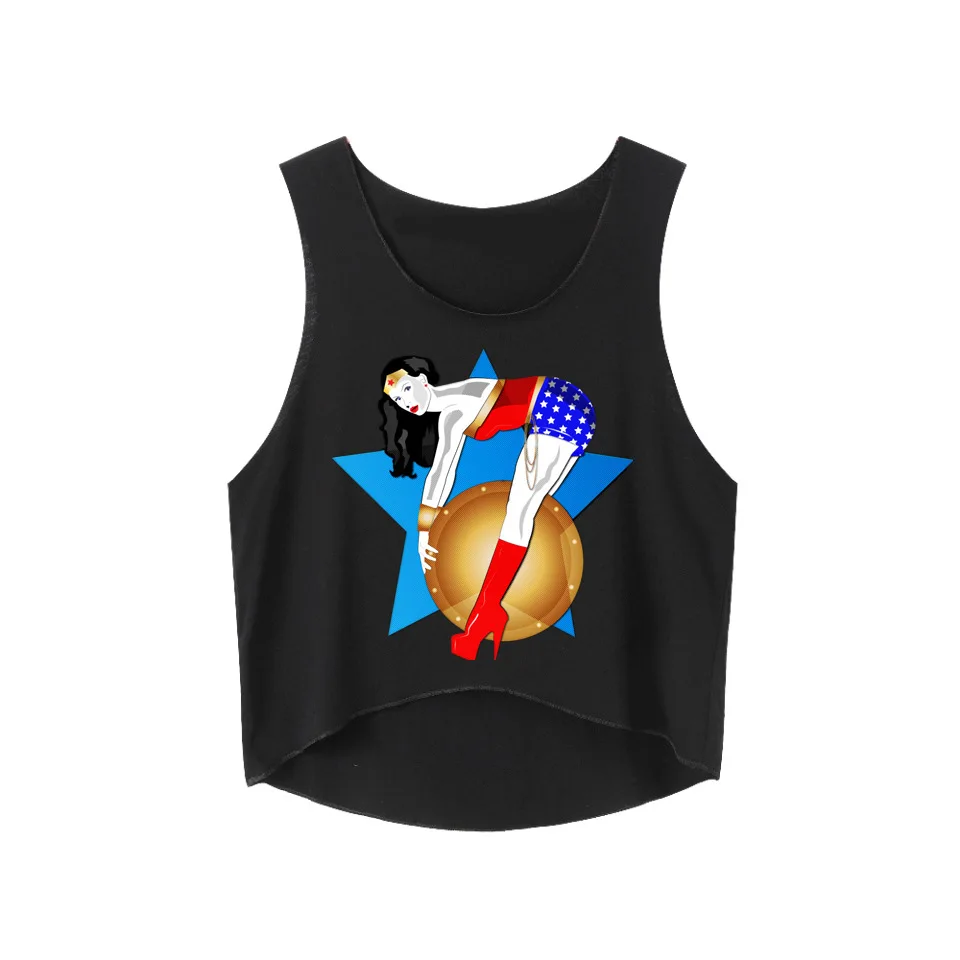 Wonder Women Graphic Tees женская футболка сексуальный укороченный топ Camiseta Feminina без