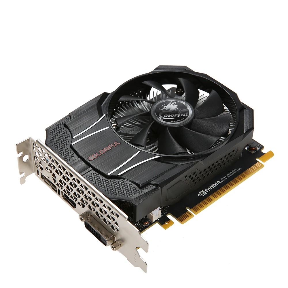 Красочная видеокарта NVIDIA GeForce GTX1050 OC 2G 1354/1455MHz 7 Гбит/с GDDR5 видеокарта 128 бит PCI-E с портом HDMI DP DVI-D