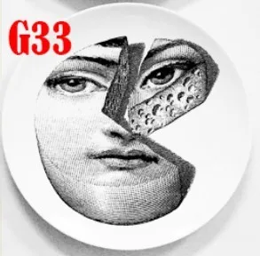 Винтажные принты rosenthal Piero fornasetti в пластинках, художественная тарелка для лица, Череп, на заказ, los platos, для искусства, спальни, дома, кафе, модные декоративные - Цвет: GG
