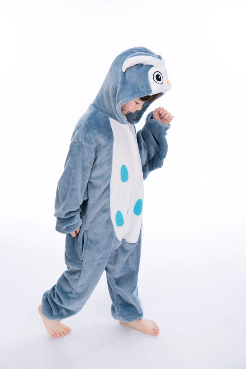 Животные кигуруми Сова костюм Взрослый Девочка Дети Onesie фланель Хэллоуин Женщины аниме-комбинезон Маскировка цельный костюм