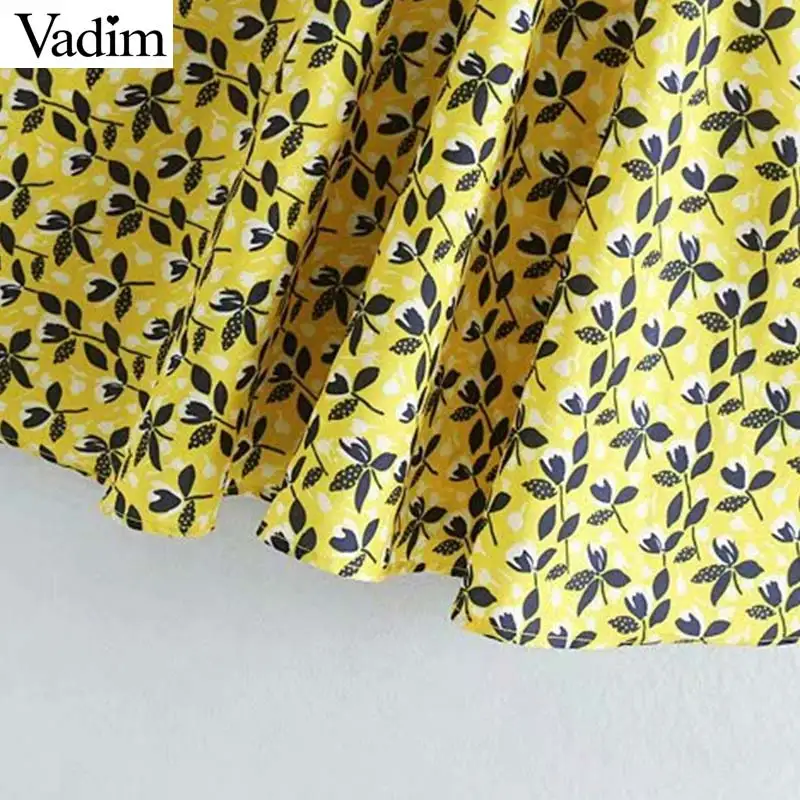 Вадим Женские V шеи рукав фонарик мини платье галстук бабочка поясом с эластичной