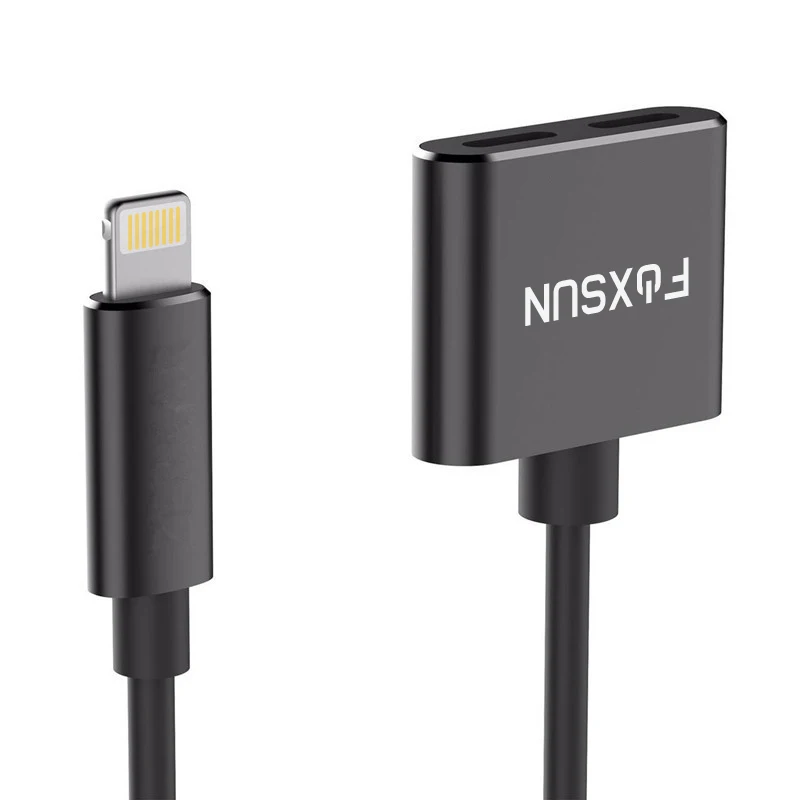 Адаптер для разветвителя Lightning 2 в 1 iPhone 7/8/X/ двойной портов lightning адаптер наушников