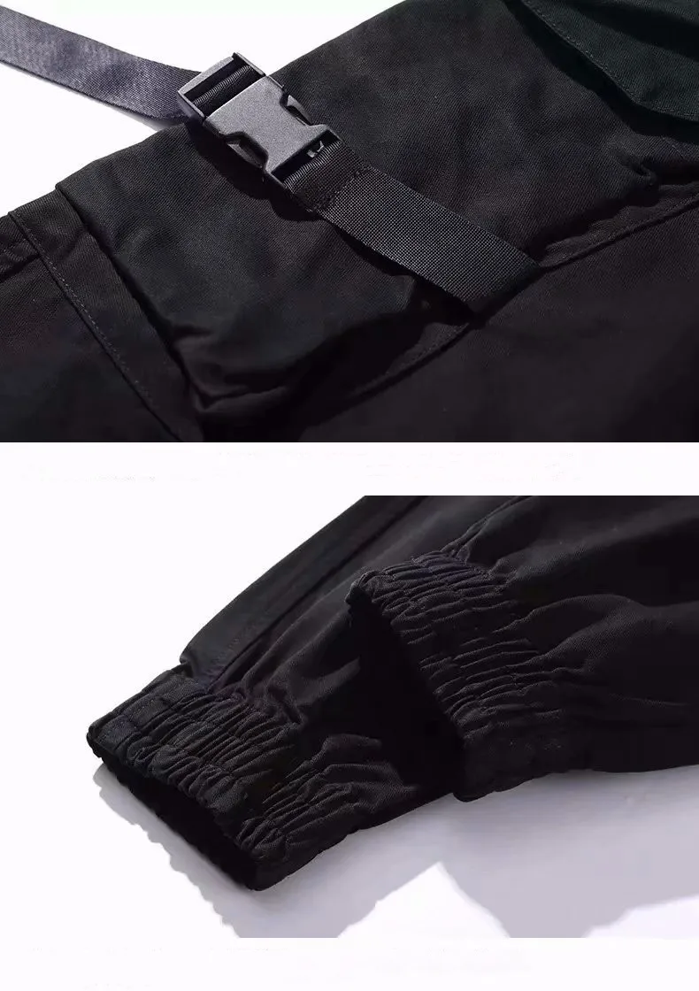 Hip Hop Ankle banded pants Mens Streetwear Black Jogger Pants Men Cargo Pant Trousers Elastic Waist Men Harem Pants