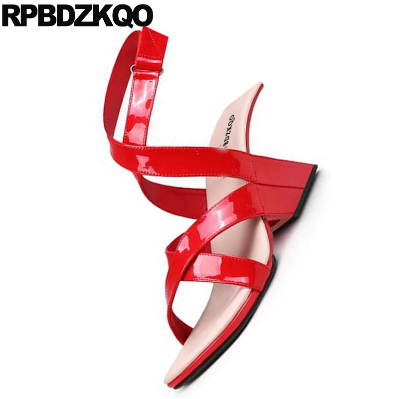 Настоящая кожа Runway насосы блок открытый носок дизайнерская обувь женская