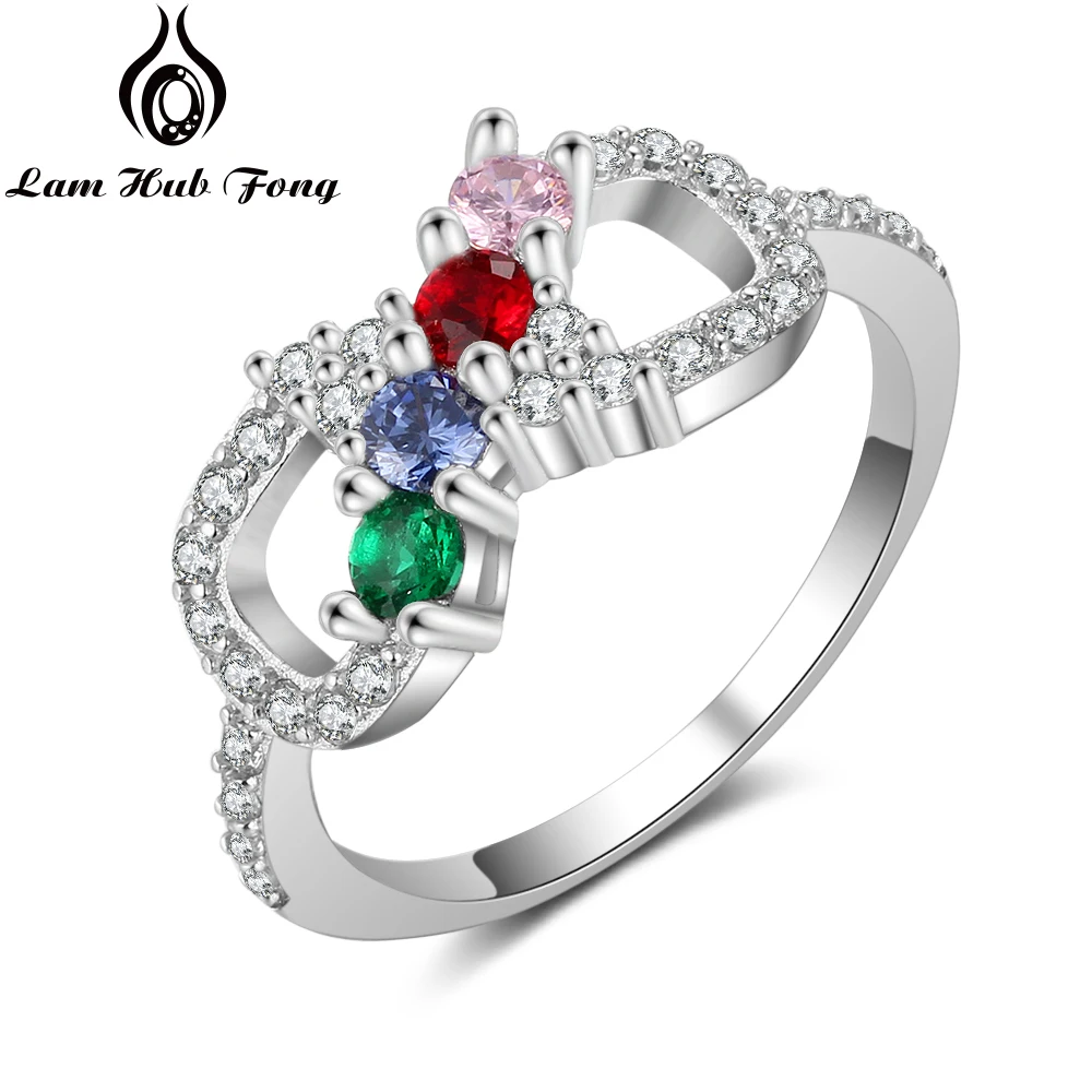 

Custom Mother Ring Personalized Infinite Ring Cubic Zirconia Birthstone Ring Love Jewelry Birthday Gift for Women(Lam Hub Fong)