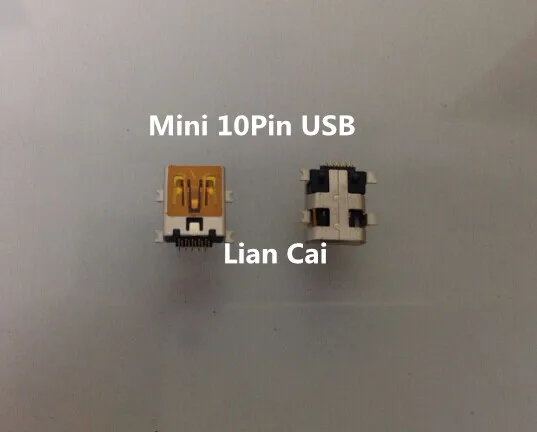 

100 шт./лот мини USB 10pin гнездовой разъем SMT Тонущая пластина с фиксирующим приспособлением