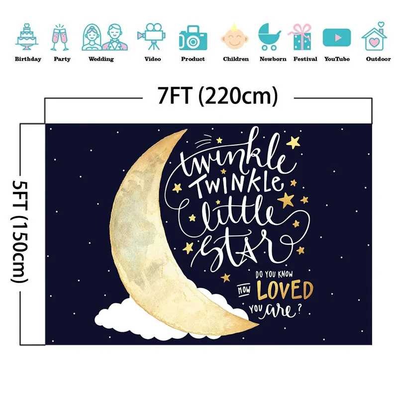 NeoBack Moon Night Sky маленькая Мерцающая Звездочка фон для фотосъемки день рождения детский фон в стиле душа Декор-баннер фоны