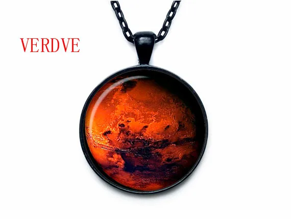 Подвеска в стиле ретро Planets Earth Venus Mars Jupiter Neptune из меркуриного стекла кабошон