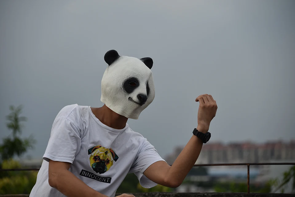 Хэллоуин панда Латексная Маска Новинка Костюм для вечеринки маскарадные маски