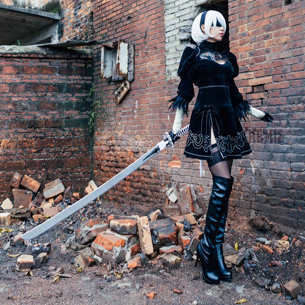 Athemis NieR Automata Косплей костюмы YoRHa No. 2 Тип B ботинки для косплея | Тематическая одежда
