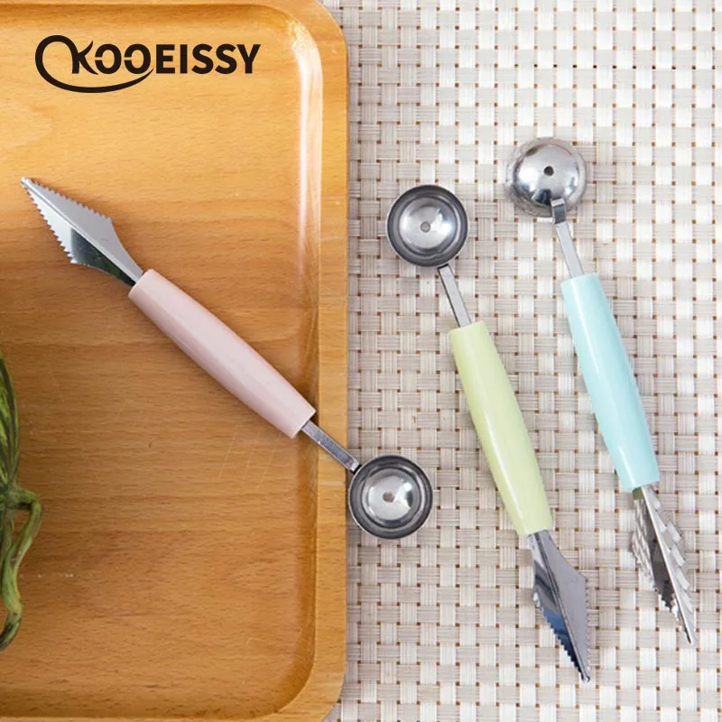 Carving Stainless Steel Melon Ice Cream Baller Double Ended Scoop Sculpture Fruit Knife Spoon Tool Kitchen | Дом и сад