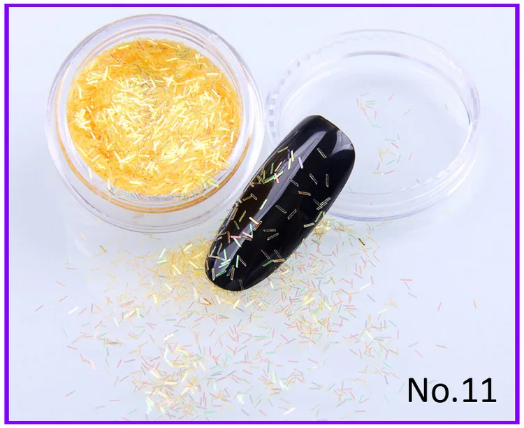 JCS011 1х горшок для нейл-арта красочные полосы нить проволока для ногтей частицы для маникюра чередование Искусство 12 цветов Блеск линия клейкая лента наклейка - Цвет: JCS011