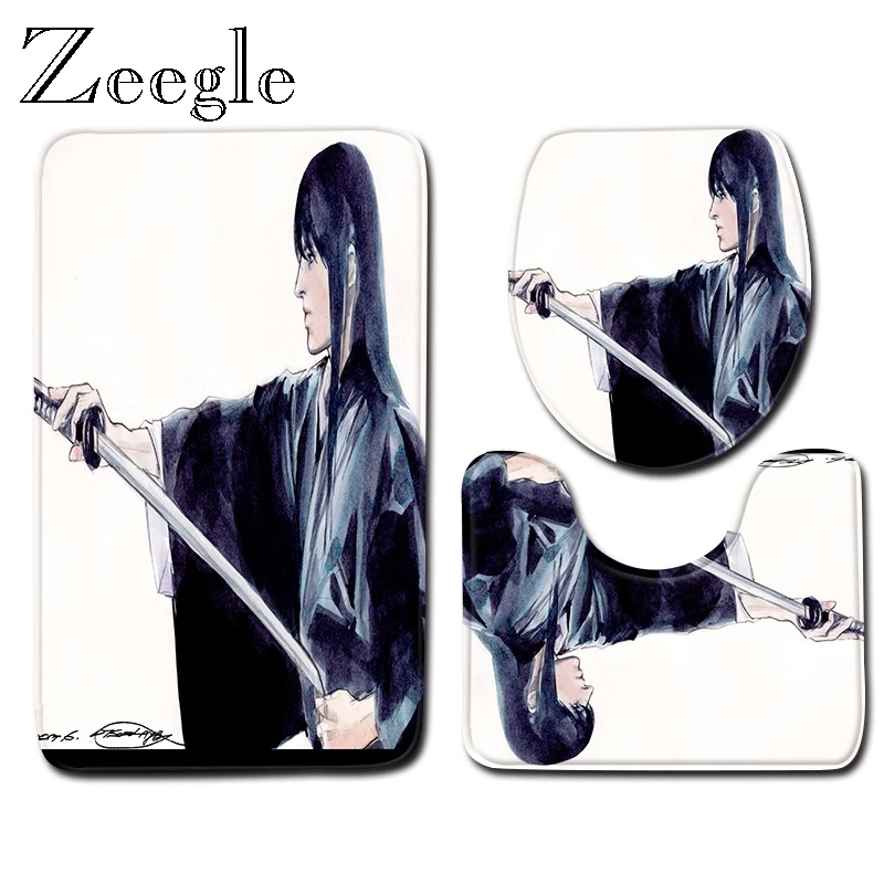 Zeegle 3D платья 3 шт. Ванная комната коврик анти скольжения мат душ туалет для ванной