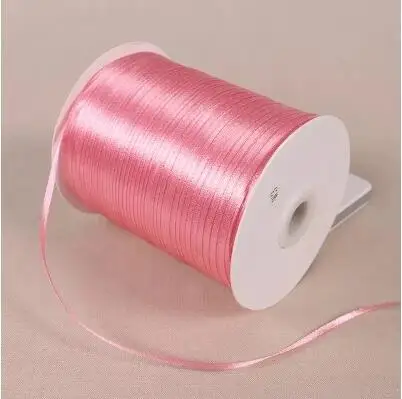 Light pink 10 м \ ЛОТ 3 мм ширина атласная лента DIY Материал полиэстер ткань тесьма ленты для упаковки подарков Свадебные украшения - Цвет: Light pink