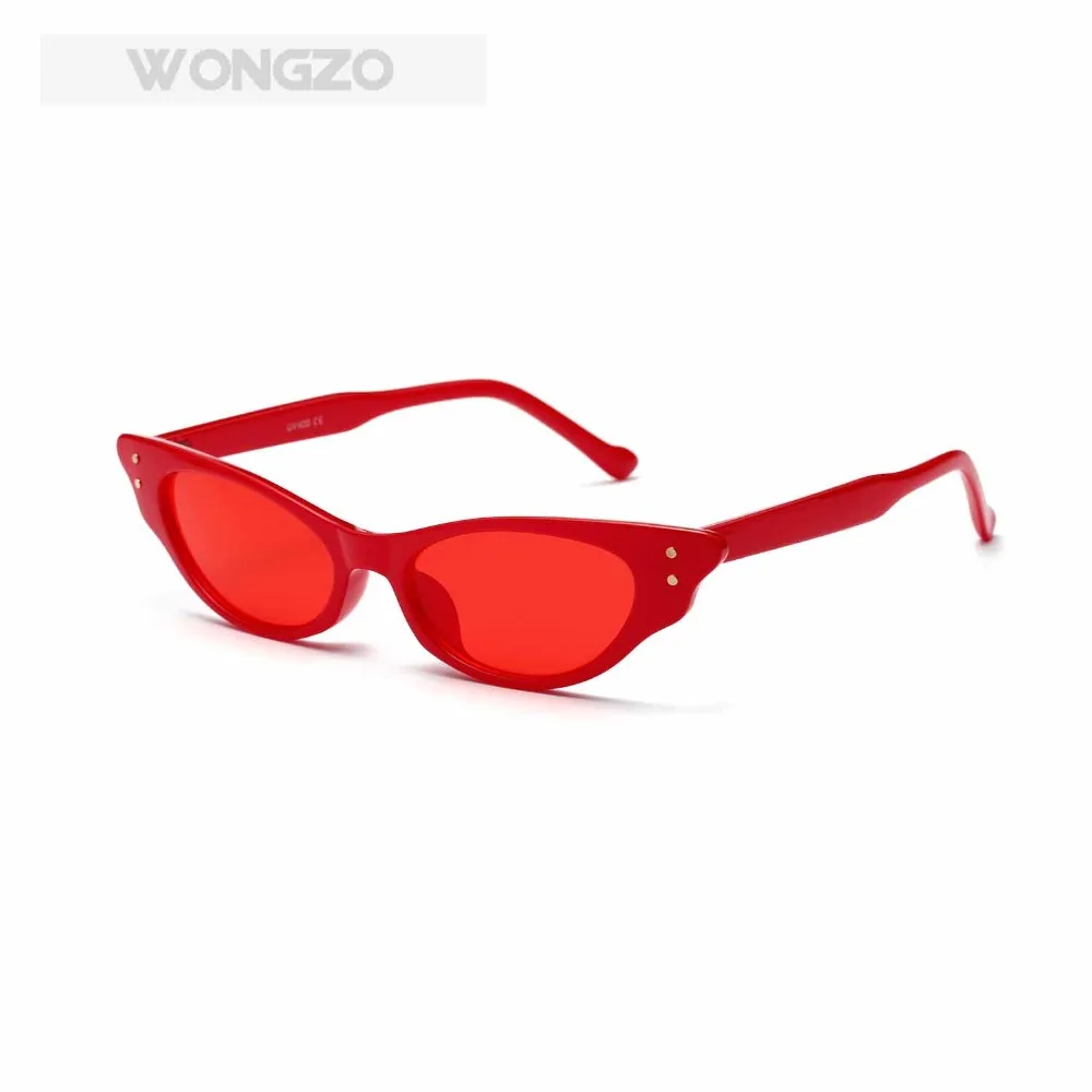 WongZo Personalized party Daily glasses Small border cat eye color sunglasses Retro Sun protection for women UV400 | Аксессуары для