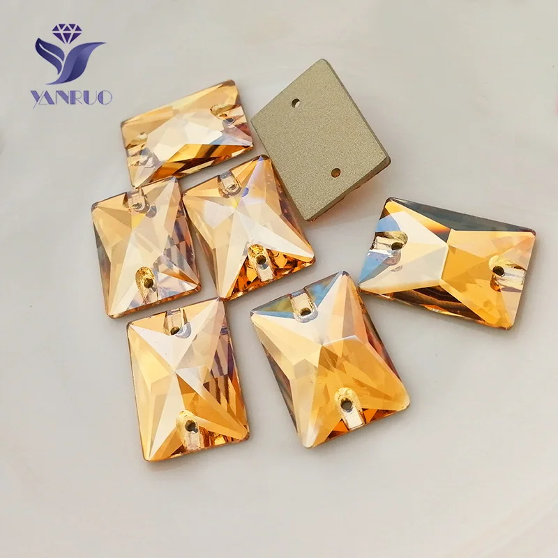 YANRUO 3250 прямоугольные камни всех цветов и кристаллы пришитые камни AAAAA качественные стразы с плоской задней частью для одежды