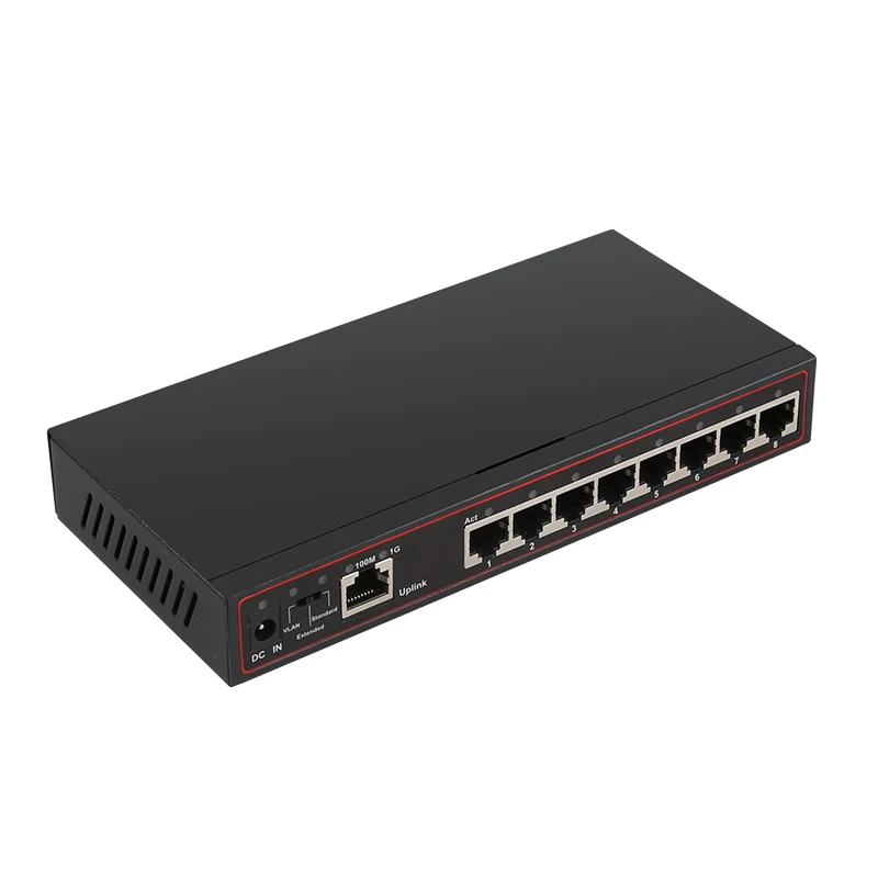 DIEWU 9 портовый коммутатор для высокоскоростной сети Ethernet 8 портов s 100 M+ 1 порт s 1G коммутатор Поддержка VLAN сетевой коммутатор