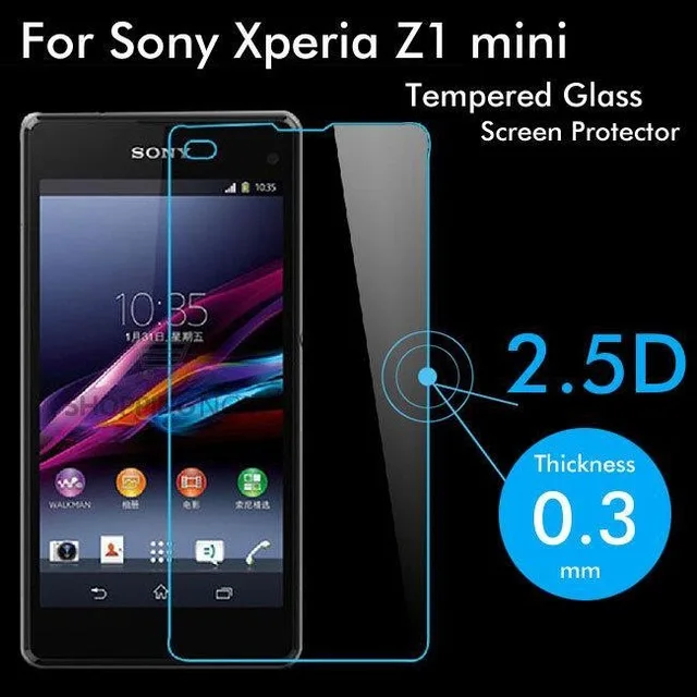 2.5D Закаленное стекло для Sony Xperia Z1 compact Высококачественная защитная пленка