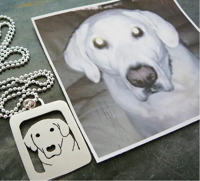 

Labrador retriever Art Necklace, Your Pet Pendant, Dog silhouette Memory Jewelry Keepsake Memorial Gift--12 pcs/Lot