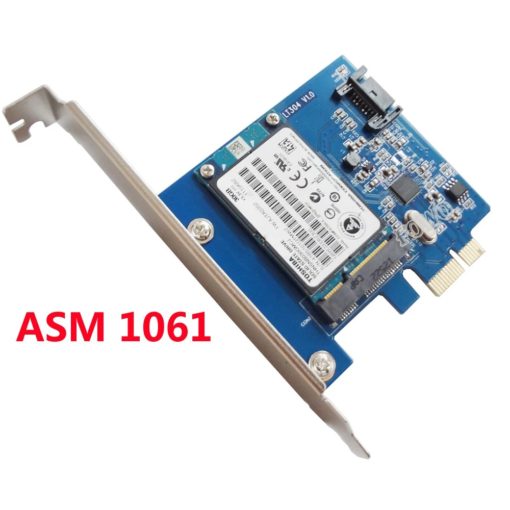 Настольный встроенный SATA 6 Гбит/с mSATA Combo удлинитель адаптер PCIe PCI e express 1x к SATA3.0 Mini