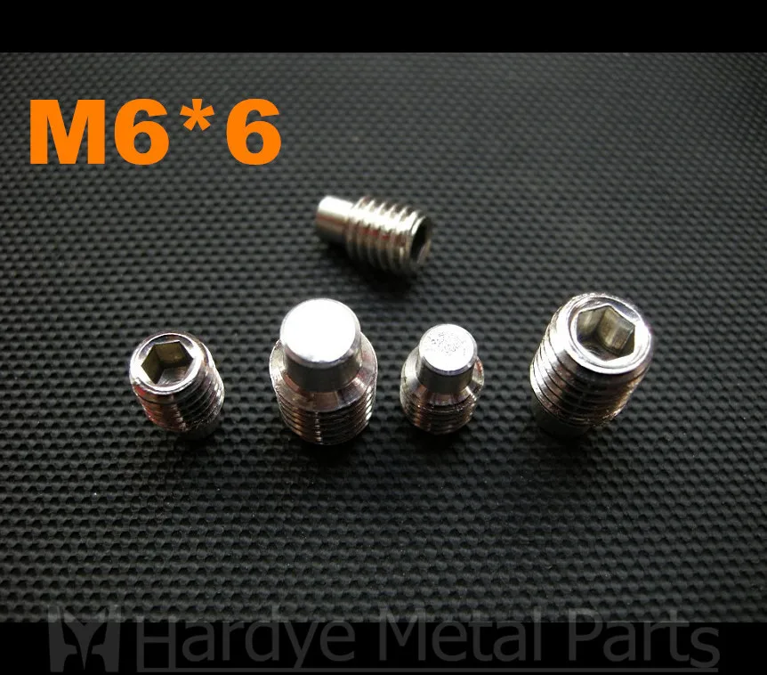 500 шт./лот M6 * 6 DIN915 шестигранный винт из нержавеющей стали с наконечником для собак
