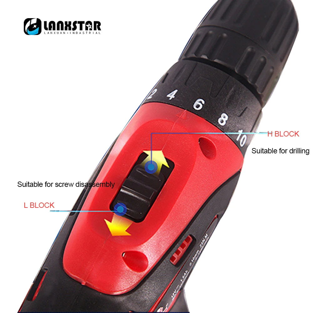 LANXSTAR 12v 16 8 v Беспроводная Ионная Аккумуляторная электрическая дрель батарея