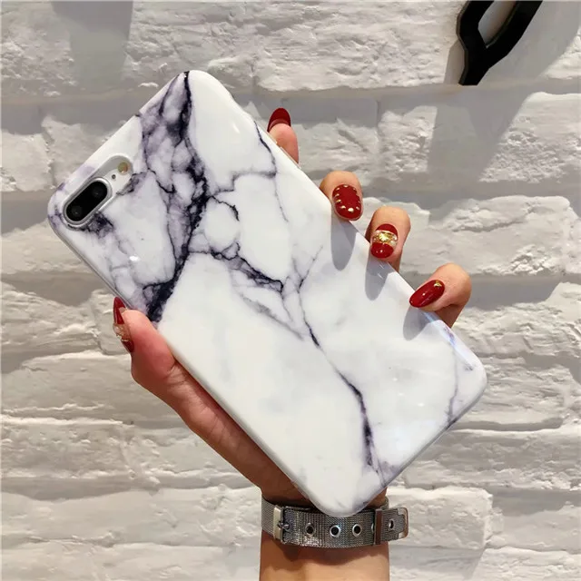 6 360 градусов полный корпус защитный чехол для iPhone X 6 6S 7 8 Plus модный мрамор камень Мягкий силиконовый чехол для iPhone 7 Чехол стекло - Цвет: 6