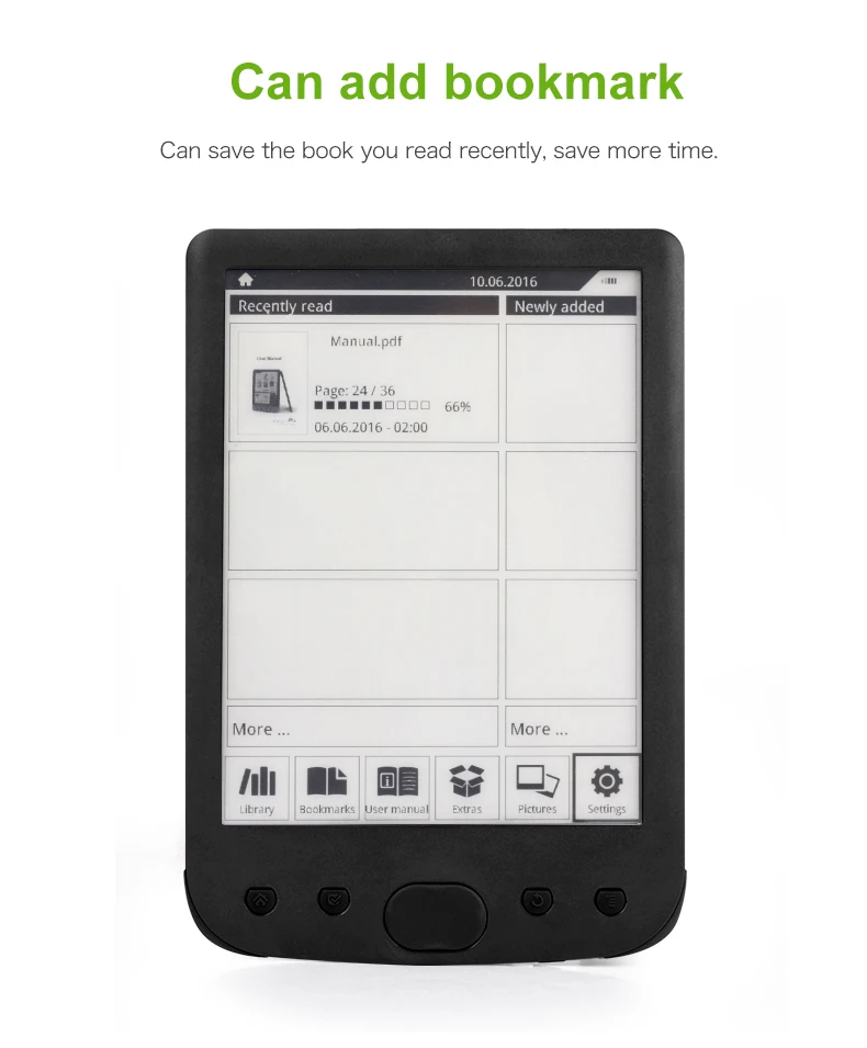 Электронная книга 8 ГБ E Ink 6 дюймов e Reader разрешение 800x600 дисплей 300DPI с крышкой