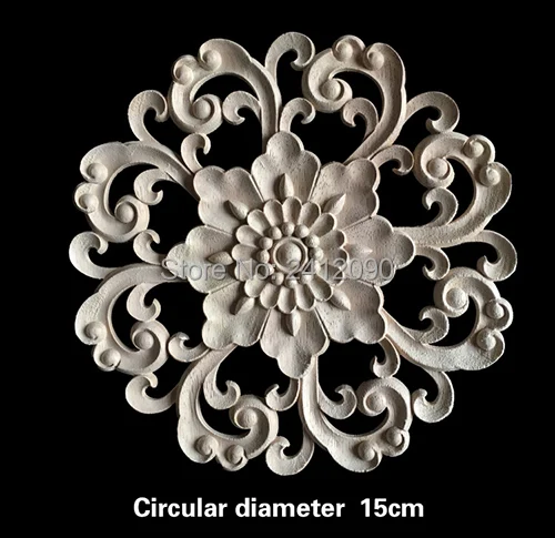 Цветы Алфавит резьба по дереву аппликация 20 см дверь шкафа мебель украшения