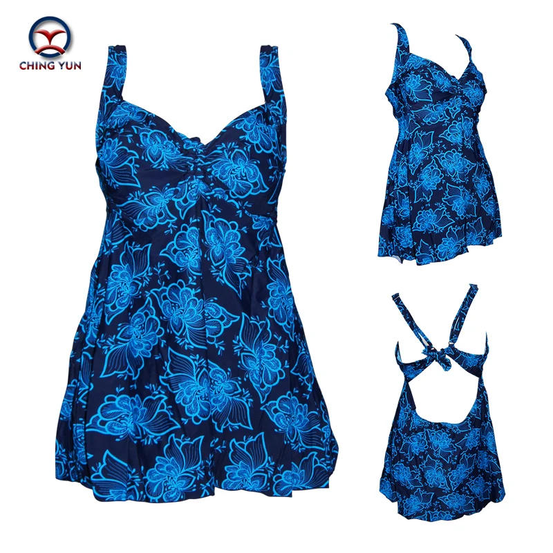 Женская плиссированная юбка купальный костюм размера плюс с регулируемыми