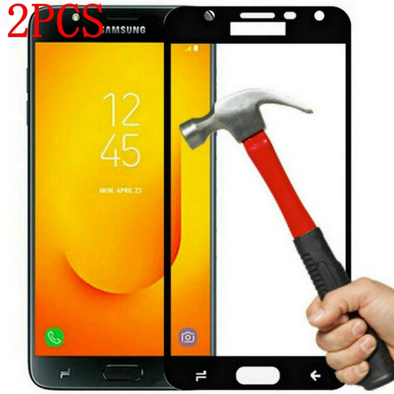 2 шт. полное клеевое закаленное стекло с полным покрытием для Samsung Galaxy J7 Duo защита