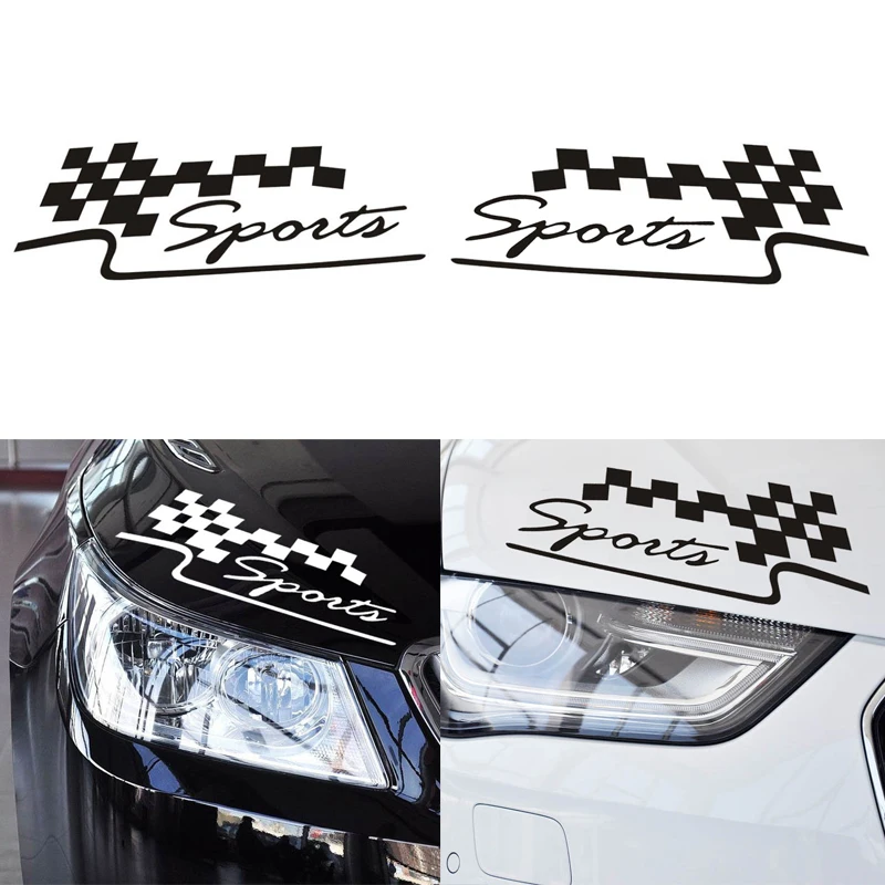2 шт. забавные автомобиля и наклейки на автомобиль гоночный стиль Клетчатый флаг