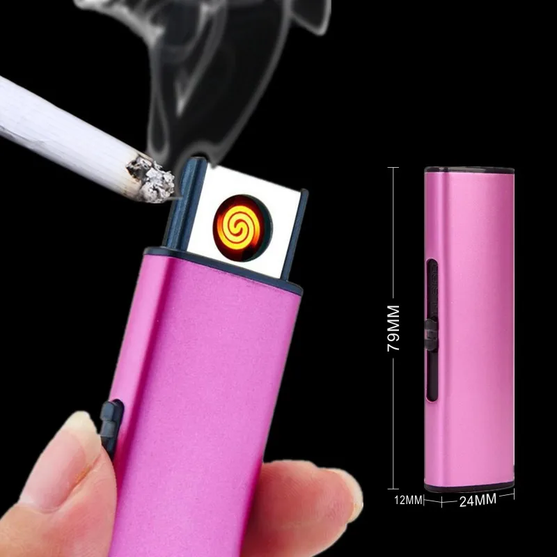 Портативная Металлическая USB Электронная зажигалка для сигарет ветрозащитная