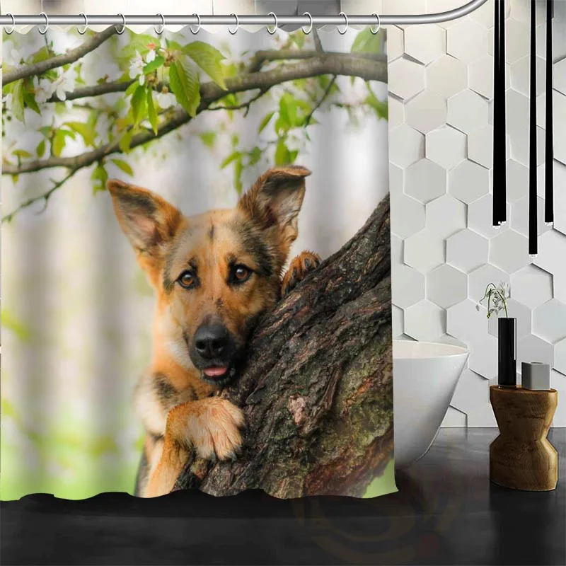 Лучший хороший заказ немецкая овчарка занавеска для душа ванной