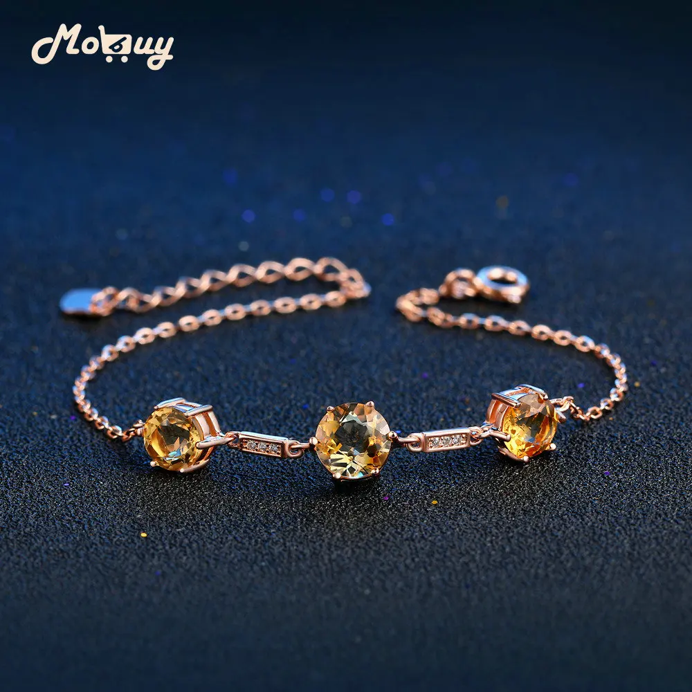 MoBuy MBHI025 натуральный драгоценный камень 3 шт. 6 мм цитриновые браслеты и браслет из