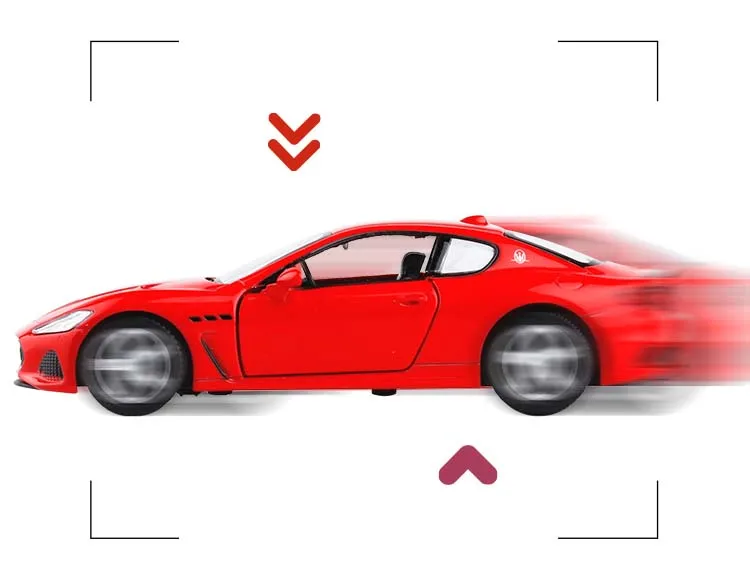 1:36 Масштаб Maserati GT спортивный автомобиль литой под давлением модель автомобиля игрушка с вытягиванием назад синий красный для детей Коллекция подарков на день рождения